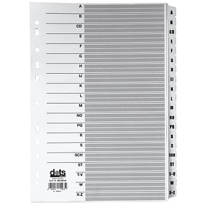 dots Ordnerregister Mylar Vollformat A-Z weiß 20-teilig, 1 Satz