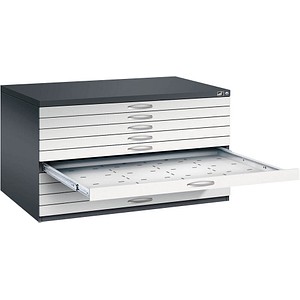 CP 7200 Planschrank schwarzgrau, lichtgrau 10 Schubladen 135,0 x 96,0 x 76,0 cm