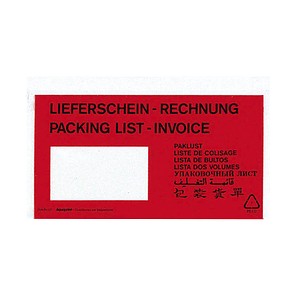 250 VP Lieferscheintaschen Kunststoff DIN lang