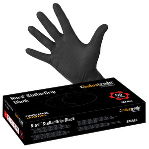 Meditrade® unisex Einmalhandschuhe Nitril® StellarGrip Black schwarz Größe S 50 St.