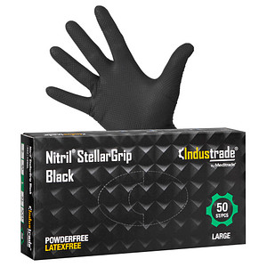 Meditrade® unisex Einmalhandschuhe Nitril® StellarGrip Black schwarz Größe M 50 St.