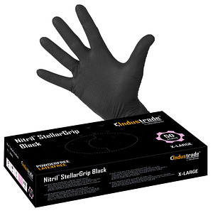 Meditrade® unisex Einmalhandschuhe Nitril® StellarGrip Black schwarz Größe XL 50 St.