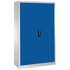 CP Stahlschrank 8930-00 S10385 lichtgrau, enzianblau 120,0 x 40,0 x 195,0 cm, aufgebaut