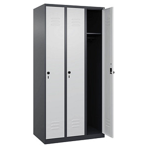CP Spind Classic Plus anthrazitgrau, lichtgrau 080000-30-S10011, 3 Schließfächer 90,0 x 50,0 x 185,0 cm