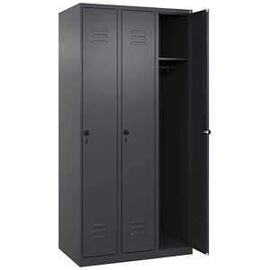 CP Spind Classic Plus anthrazitgrau 080000-30-S10010, 3 Schließfächer 90,0 x 50,0 x 185,0 cm
