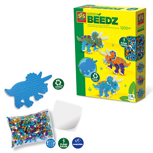 SES Creative® Bügelperlen GREENBEEDS Triceratops mehrfarbig