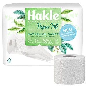 Hakle Toilettenpapier Pur NATÜRLICH SANFT 4-lagig 4 Rollen