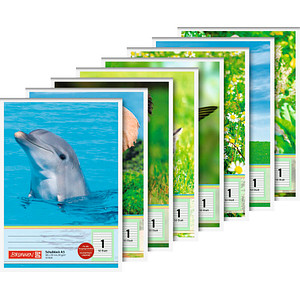 BRUNNEN Collegeblock Lineatur Lineatur 1, 11 Liniensysteme, Kontrastlineatur liniert DIN A5 ohne