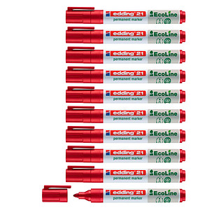 10 edding 21 EcoLine Permanentmarker rot 1,5 - 3,0 mm