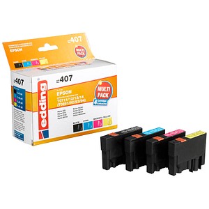 edding EDD-407  schwarz, cyan, magenta, gelb Druckerpatronen kompatibel zu EPSON T0715, 4er-Set