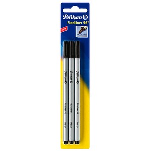 PELIKAN Fineliner 96 schwarz 3/B metallgefasste Spitze dokumentenechte lichtbes