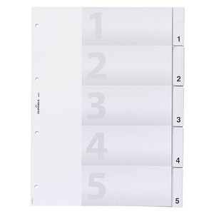 Kunststoff-Register, A4 5-tlg.,transparent