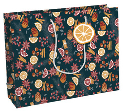 Clairefontaine Weihnachts-Geschenktüte "Agrumes", groß