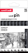 uni-ball Fineliner PIN ASP011, 8er Set