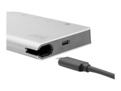 DIGITUS USB Type C Multiport Travel Dock 8 Port 4K HDMI VGA 2x USB-C 2x USB3.0 