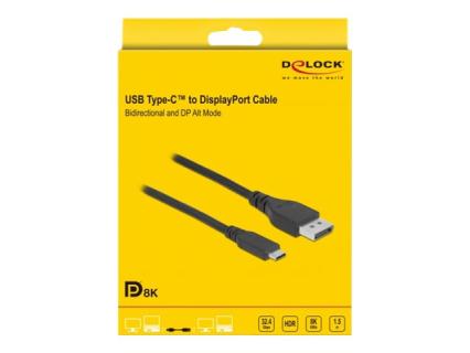 DELOCK Bidirektionales USB Type-C zu DisplayPort Kabel DP Alt Mode 8K 60 1,5m D