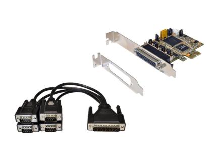 EXSYS IO PCIe 4x Seriell DB9 (EX-44384) inkl. LP