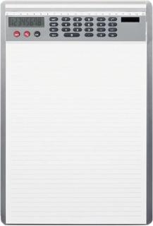 Schreibplatte A4 mit Solarrechner, Alu, Aufhängeloch, 337x230x20 mm