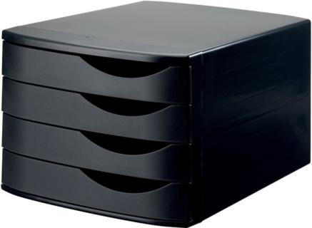 Schubladenbox Re-Solution matt schwarz 4 Schübe geschlossen