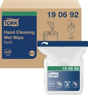 Feuchte Handreinigungstücher, Nach- füllung, 1-lagig, weiß, W14 System