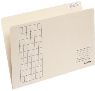 Einstellmappe vert.Kraftkarton chamoi mit Gitterdruck und Schlitzstanzung