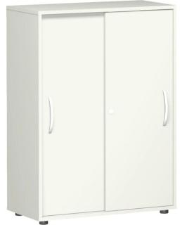 Schiebetürenschrank 3 OH mit Standfüßen, Lichtgrau, Flex