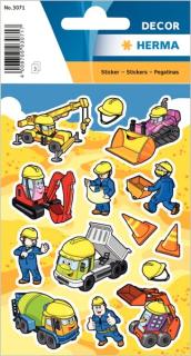 Schmucketikett Decor Baustelle 3Bl 1Pack