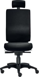 Bürodrehstuhl Cube L, ohne Armlehen mit Kopfstütze, schwarz, bis 120 kg