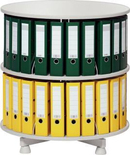 Ordner-Drehsäule 2 Etagen bis zu 48 Ordner,800mm Ø, einzeln drehbare
