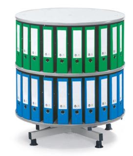 Ordner-Drehsäule 2 Etagen bis zu 72 Ordner, 1000mm Durchmesser