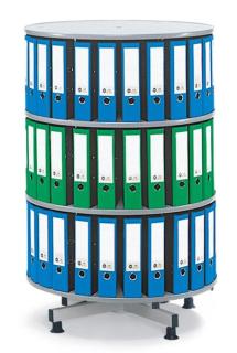 Ordner-Drehsäule 3 Etagen bis zu 108 Ordner, 1000mm Ø x 1300mm Höhe