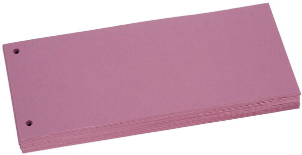 Trennstreifen rosa, Sondermaß 105x228mm, 190g/qm Karton, gelocht