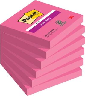 Post-it® Super Sticky Notes 76x76mm 6x90Bl powerpink
