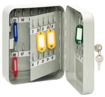 Schlüsselkassette für 42 Schlüssel lichtgrau, Stahlblech 200x160x80mm