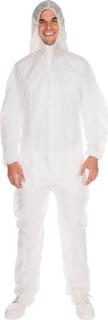 Overalls mit Kapuze PP weiß Gr. L PP, Reißverschluss