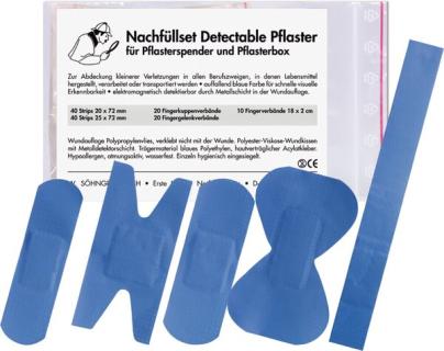 Nachfüllset für Pflasterspender, gelb detetable, komplett.