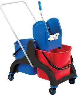 Doppelfahrwagen Stilo, Kunststoff, 2 x 15l mit GVS Presse und Deichsel