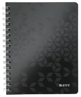 Collegeblock WOW A4, PP-Einband kariert, schwarz, spiralgebunden