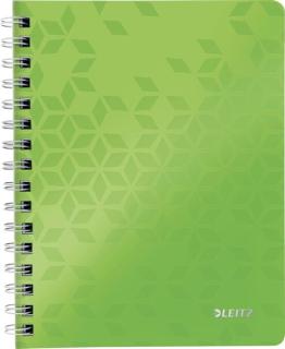 Collegeblock WOW A4, PP-Einband kariert, grün, spiralgebunden