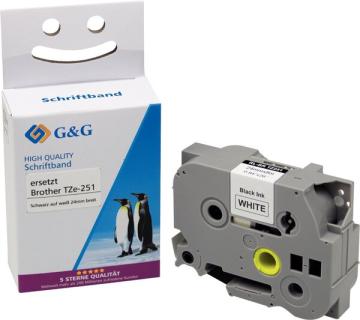 Premium Schriftband komp. zu Brother TZe-251, schwarz auf weiß