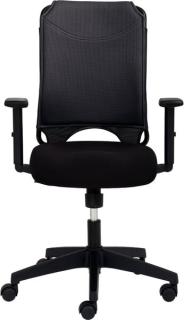 Drehstuhl 2333, mit Armlehnen, schwarz Sitz schwarz gepolstert