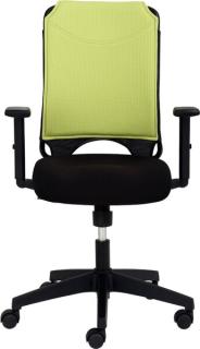 Drehstuhl 2333, mit Armlehnen, grün Sitz schwarz gepolstert