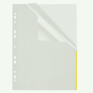Index Sichthülle, PP, A4, EURO-Lochung transparent, Indexstreifen gelb,
