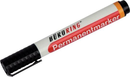 Büroring Permanentmarker, schwarz, Keilspitze 1-4mm