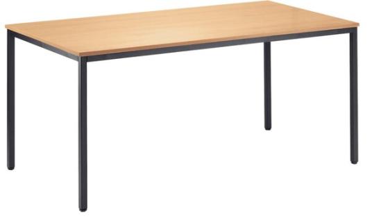 Mehrzwecktisch 1200 mm x 800 mm Höhe 720 mm, Buche/schwarzgrau