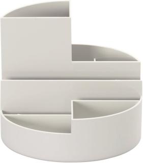 Rundbox grau 6 Fächer m. Brief- und Zettelfach Ø 14cm, Höhe 12,5cm
