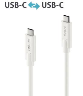 USB-C-Kabel auf USB-C, 3.1, Gen 1, weiß, 1,00 m, iSerie, vergoldete