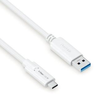USB-C-Kabel auf USB-A, 3.1, Gen 1, weiß, 2,00 m, iSerie,