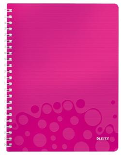 Collegeblock WOW A4 PP-Einband kariert, pink metallic
