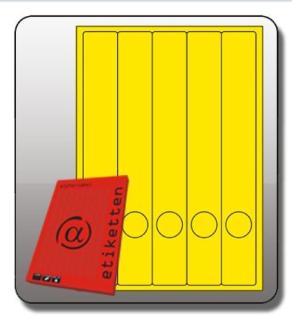 Rückenschilder, lang/schmal, 39x285mm, gelb